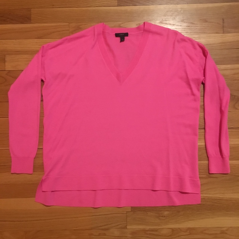 J Crew Pink V Neck Sweater
